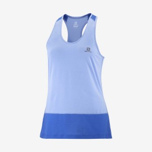 Camiseta Salomon CROSS RUN Mujer Azules | EC3047AHK