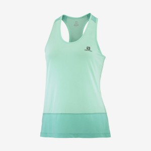 Camiseta Salomon CROSS RUN Mujer Verde Menta | EC3048SGL