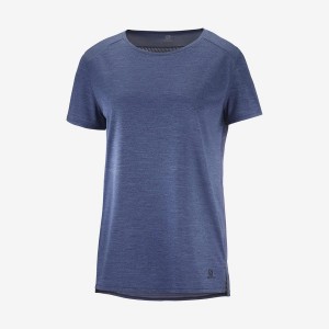 Camiseta Salomon OUTLINE SUMMER Mujer Azul Marino | EC3076UZG