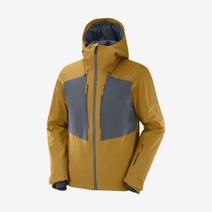 Chaquetas De Esquí Salomon HIGHLAND Hombre Amarillo | EC2279QMA