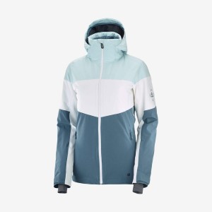 Chaquetas De Esquí Salomon SLALOM Mujer Azules | EC3223BEX