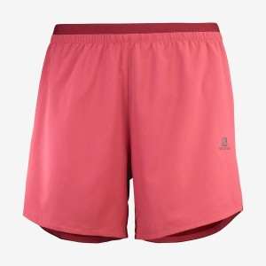 Short Salomon CROSS 5'' Mujer Rojas | EC3281RVD