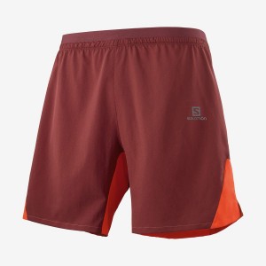 Short Salomon CROSS 7'' NO LINER Hombre Rojas | EC2454OKI