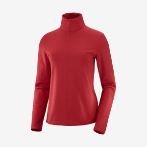 Sudadera con Capucha Salomon ESSENTIAL LIGHTWARM Mujer Rojas | EC3102FDN