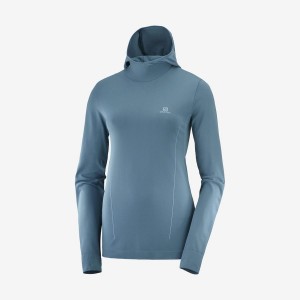 Sudadera con Capucha Salomon ESSENTIAL SEAMLESS Mujer Azul Marino | EC3093VRW