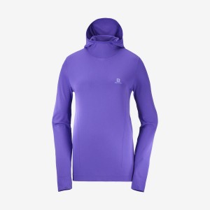 Sudadera con Capucha Salomon ESSENTIAL SEAMLESS Mujer Moradas | EC3094BEX