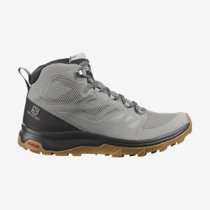 Zapatillas de Senderismo Salomon OUTLINE MID GORE-TEX Hombre Gris Negras | EC2029JPQ