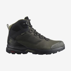 Zapatillas de Senderismo Salomon OUTWARD GORE-TEX Hombre Negras Verde Oliva | EC2019UZG