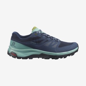 Zapatillas de Senderismo Salomon WoOUTLINE WIDE GORE-TEX Mujer Azul Marino | EC2795SGL