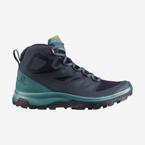 Zapatillas de Senderismo Salomon WoOUTLINE MID GORE-TEX Mujer Negras Verde | EC2834BEX