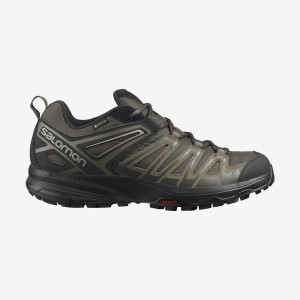 Zapatillas de Senderismo Salomon X CREST GORE-TEX Hombre Negras Verde Oliva | EC2009VRW