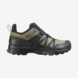 Zapatillas de Senderismo Salomon X ULTRA 4 GORE-TEX Hombre Verde Oliva Negras | EC2033XYU