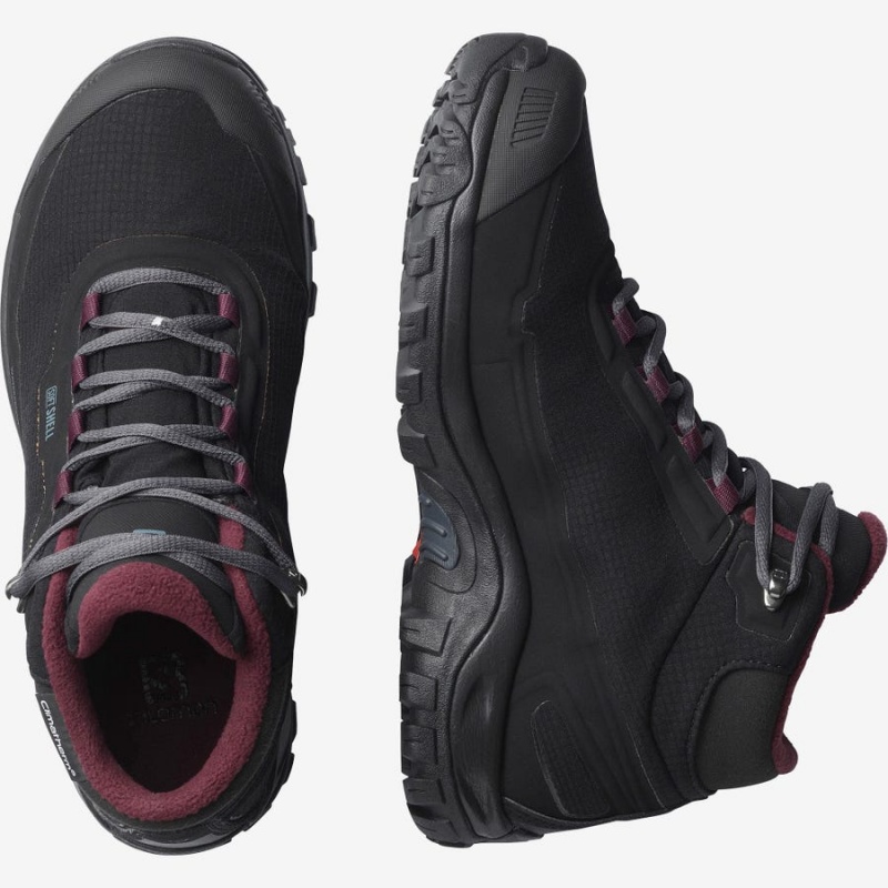 Botas de Invierno Salomon SHELTER CLIMASALOMON™ WATERPROOF Mujer Negras | EC3019WNB