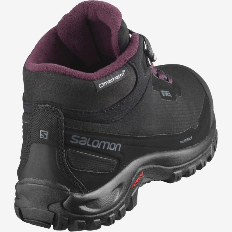 Botas de Invierno Salomon SHELTER CLIMASALOMON™ WATERPROOF Mujer Negras | EC3019WNB