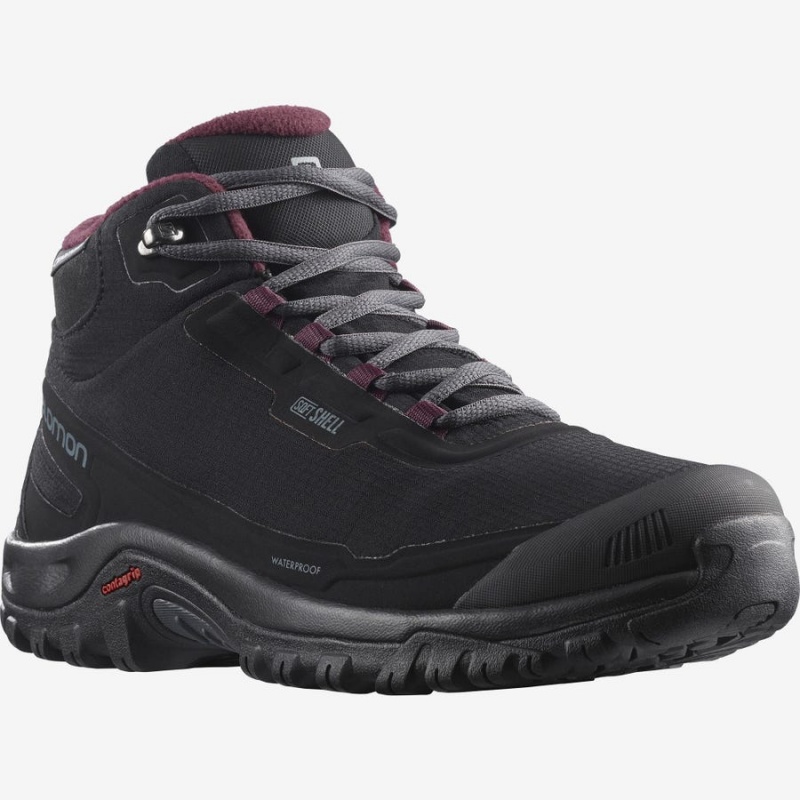 Botas de Invierno Salomon SHELTER CLIMASALOMON™ WATERPROOF Mujer Negras | EC3019WNB