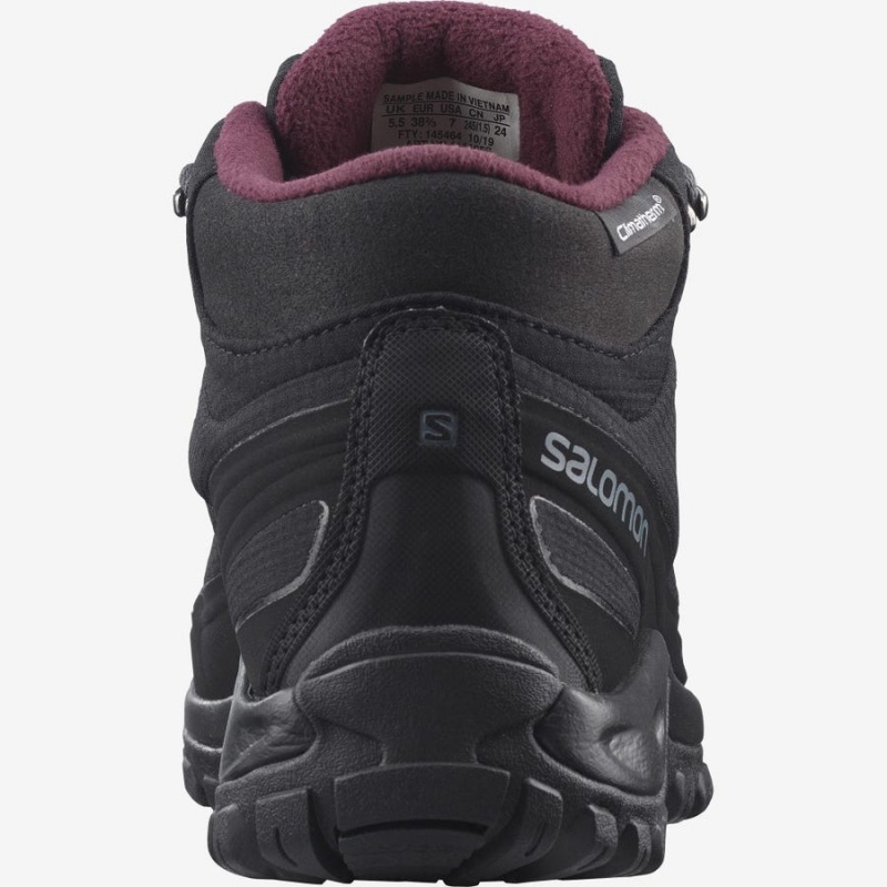 Botas de Invierno Salomon SHELTER CLIMASALOMON™ WATERPROOF Mujer Negras | EC3019WNB