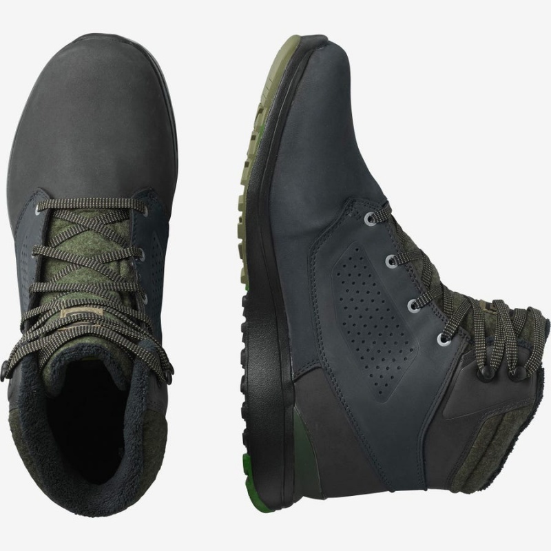 Botas de Invierno Salomon UTILITY WINTER CLIMASALOMON™ WATERPROOF Hombre Negras Verde | EC2242JPQ