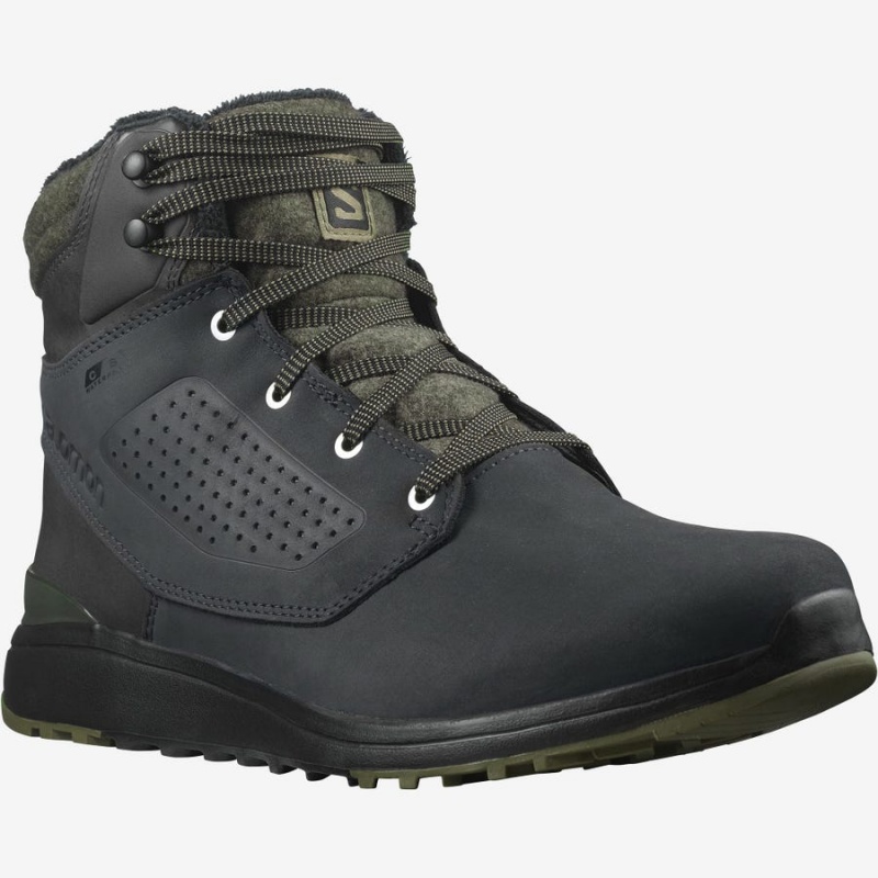 Botas de Invierno Salomon UTILITY WINTER CLIMASALOMON™ WATERPROOF Hombre Negras Verde | EC2242JPQ