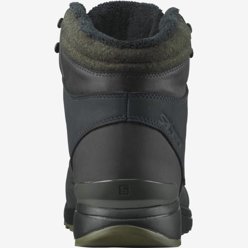 Botas de Invierno Salomon UTILITY WINTER CLIMASALOMON™ WATERPROOF Hombre Negras Verde | EC2242JPQ