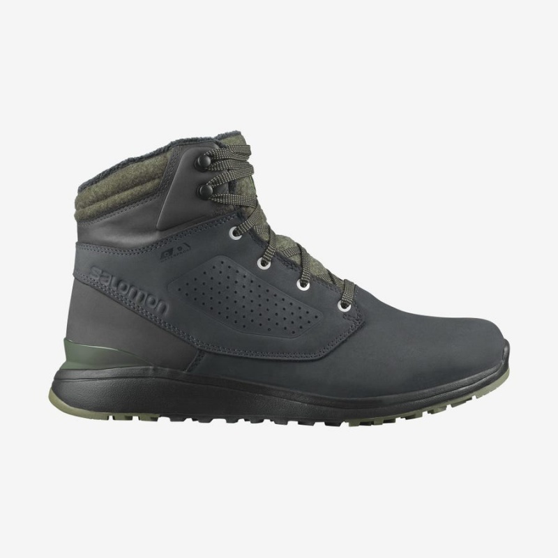 Botas de Invierno Salomon UTILITY WINTER CLIMASALOMON™ WATERPROOF Hombre Negras Verde | EC2242JPQ