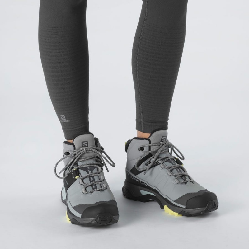 Botas de Invierno Salomon X ULTRA 4 MID WINTER THINSULATE™ CLIMASALOMON™ WATERPROOF Mujer Gris | EC3015BEX