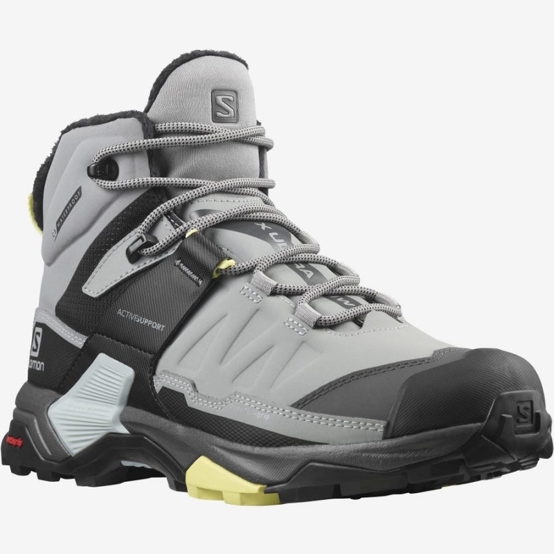 Botas de Invierno Salomon X ULTRA 4 MID WINTER THINSULATE™ CLIMASALOMON™ WATERPROOF Mujer Gris | EC3015BEX