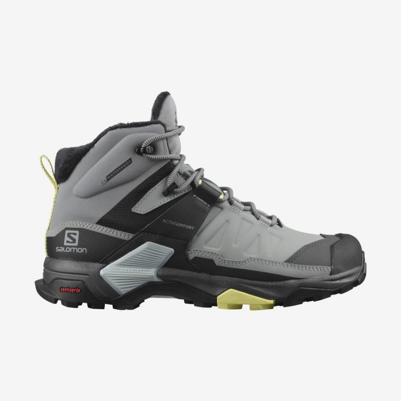 Botas de Invierno Salomon X ULTRA 4 MID WINTER THINSULATE™ CLIMASALOMON™ WATERPROOF Mujer Gris | EC3015BEX