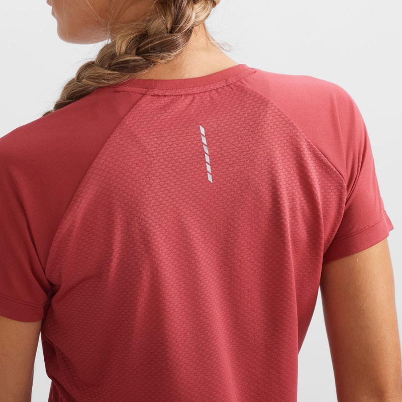 Camiseta Salomon CROSS REBEL Mujer Rojas | EC3051GSO