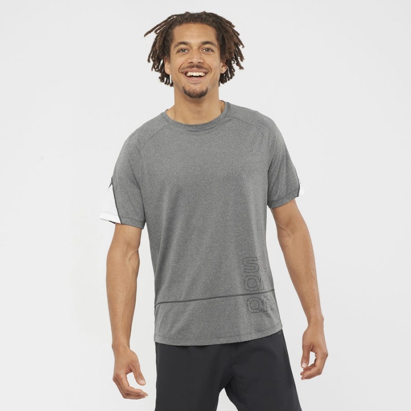 Camiseta Salomon CROSS RUN GRAPHIC Hombre Gris | EC2401ILH