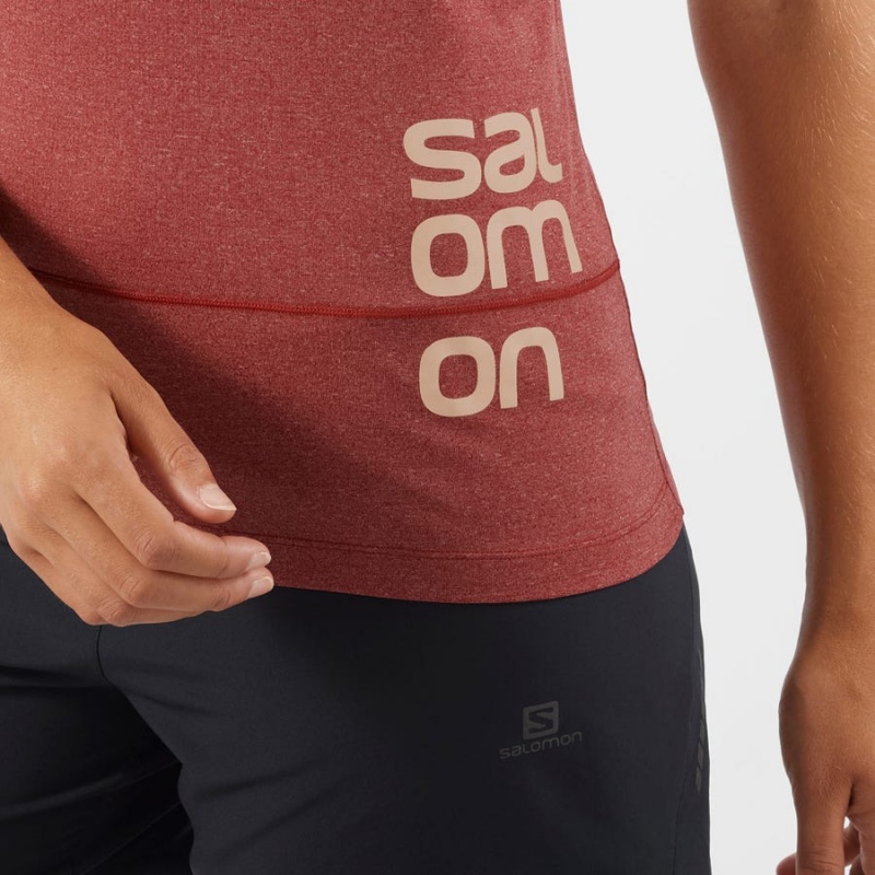 Camiseta Salomon CROSS RUN GRAPHIC Mujer Rojas | EC3078OKI