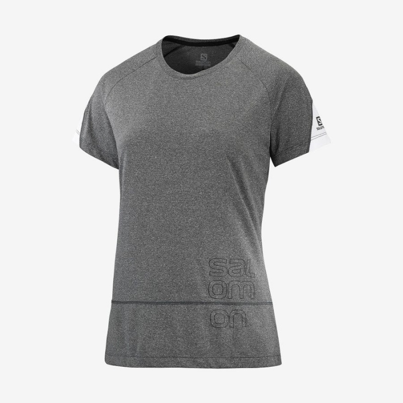 Camiseta Salomon CROSS RUN GRAPHIC Mujer Gris | EC3080AHK