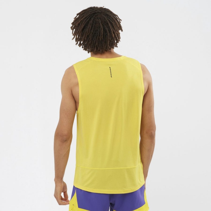 Camiseta Salomon CROSS RUN Hombre Amarillo | EC2392NWY