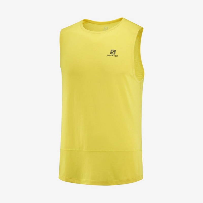 Camiseta Salomon CROSS RUN Hombre Amarillo | EC2392NWY