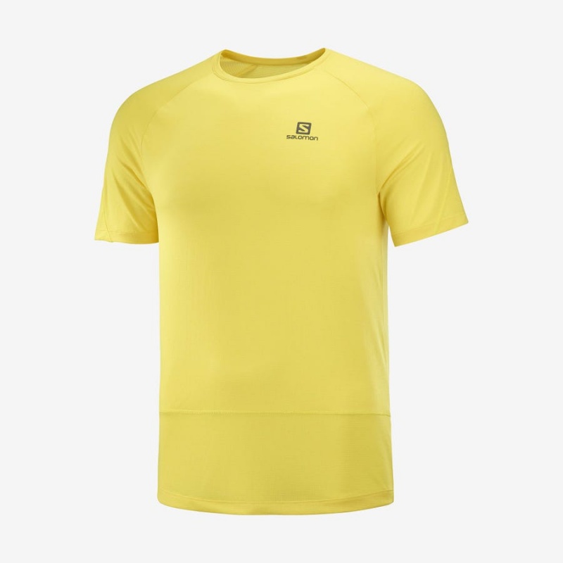 Camiseta Salomon CROSS RUN Hombre Amarillo | EC2396EBC