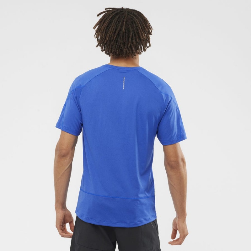 Camiseta Salomon CROSS RUN Hombre Azules | EC2395WNB