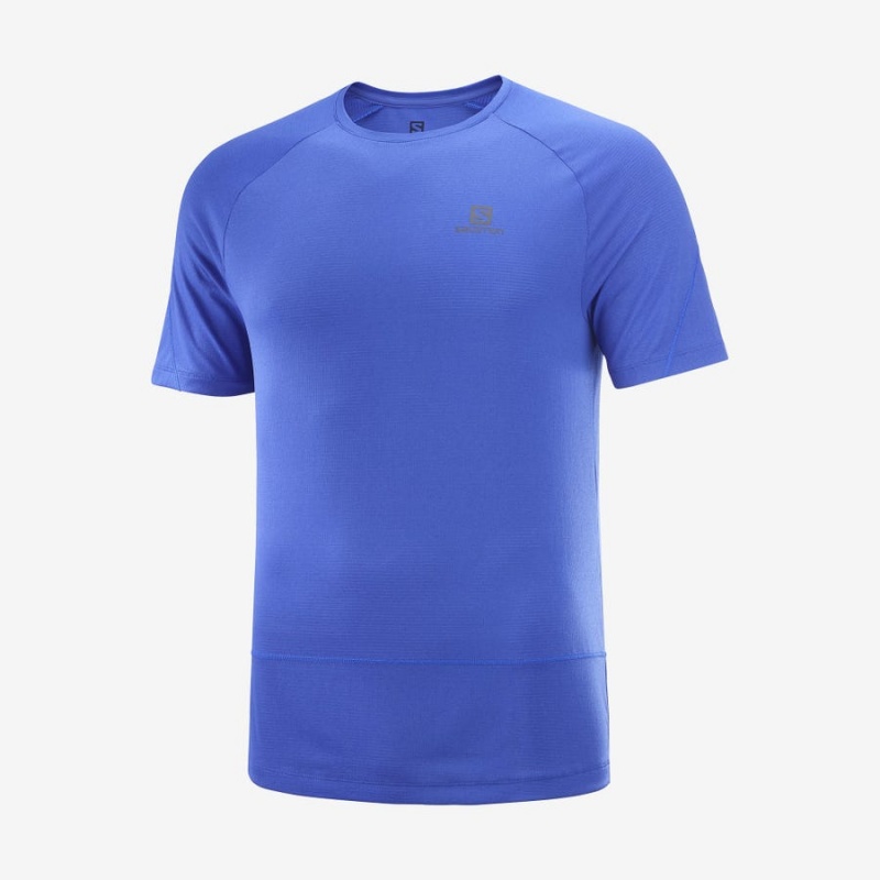 Camiseta Salomon CROSS RUN Hombre Azules | EC2395WNB