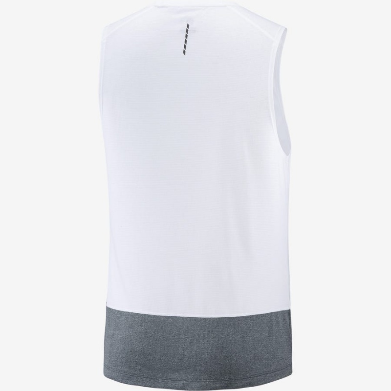 Camiseta Salomon CROSS RUN Hombre Blancas | EC2391BEX