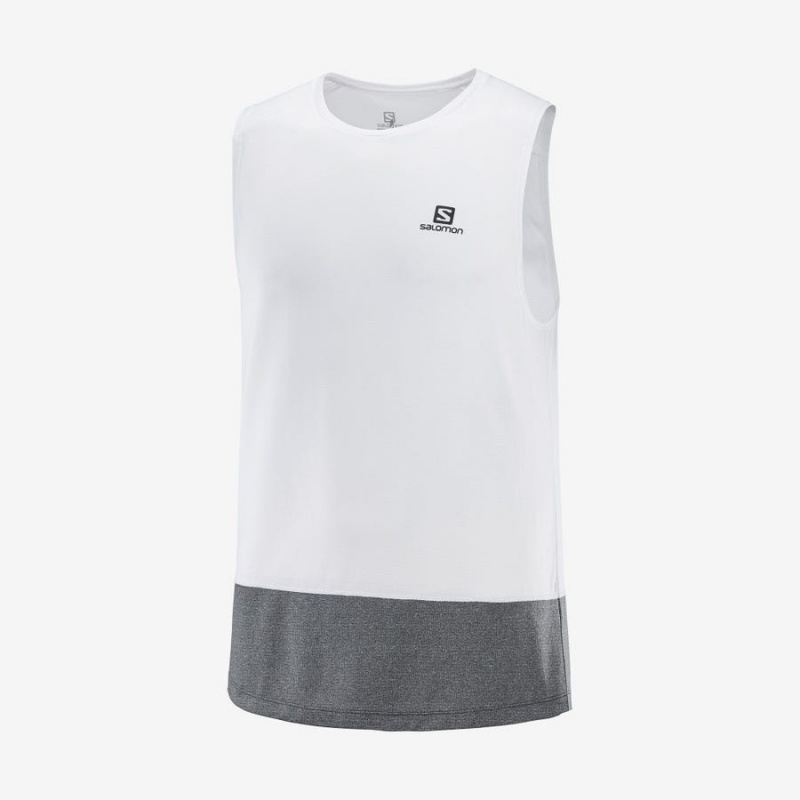 Camiseta Salomon CROSS RUN Hombre Blancas | EC2391BEX