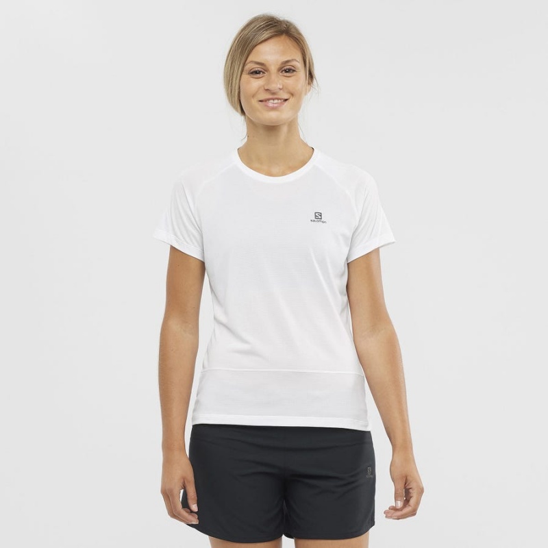 Camiseta Salomon CROSS RUN Mujer Blancas | EC3083DFM