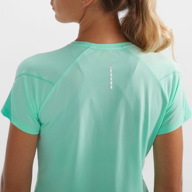 Camiseta Salomon CROSS RUN Mujer Verde | EC3084FDN