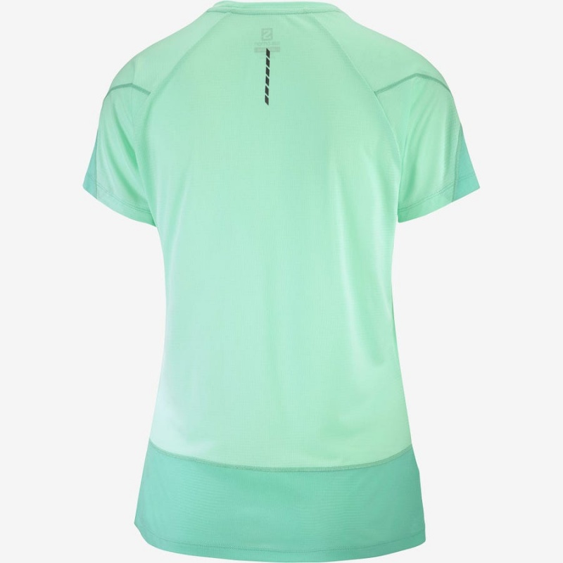 Camiseta Salomon CROSS RUN Mujer Verde | EC3084FDN