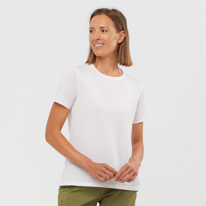 Camiseta Salomon ESSENTIAL TENCEL Mujer Blancas | EC3058GSO