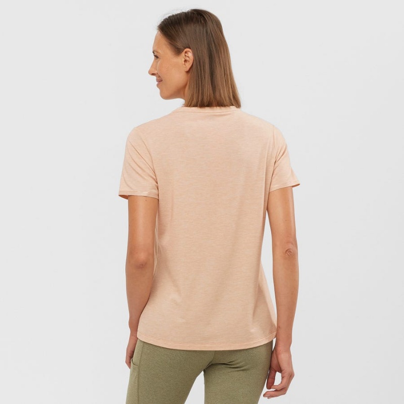 Camiseta Salomon ESSENTIAL TENCEL Mujer Beige | EC3059HAP