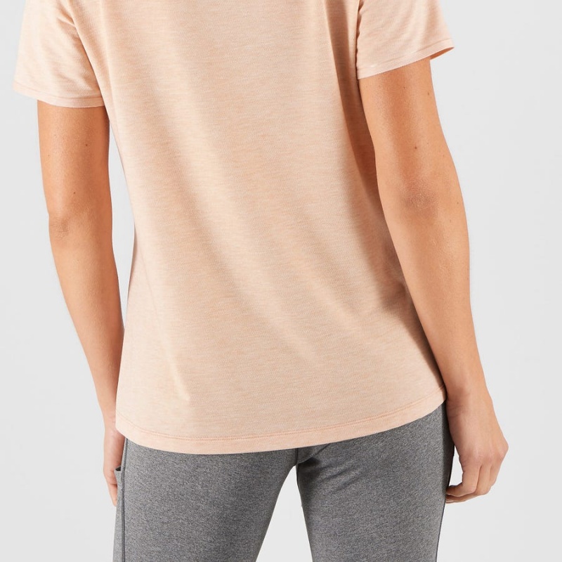 Camiseta Salomon ESSENTIAL TENCEL Mujer Beige | EC3059HAP