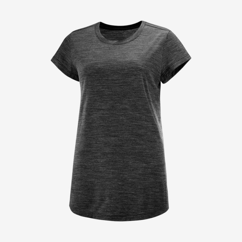 Camiseta Salomon OUTLIFE MERINO BLEND Mujer Negras | EC3086HAP