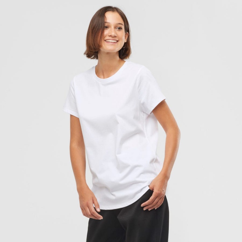 Camiseta Salomon OUTLIFE SCOOP HEM TEE W Mujer Blancas | EC3054AHK