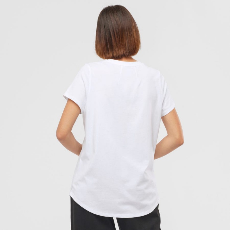 Camiseta Salomon OUTLIFE SCOOP HEM TEE W Mujer Blancas | EC3054AHK