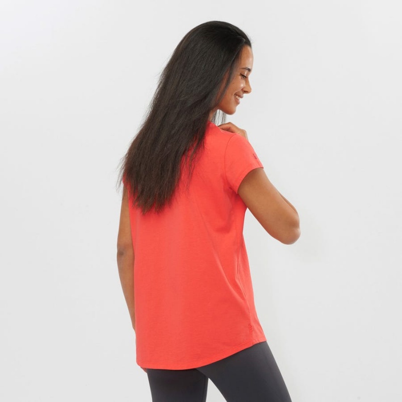 Camiseta Salomon OUTLIFE SCOOP HEM TEE W Mujer Naranjas | EC3055SGL