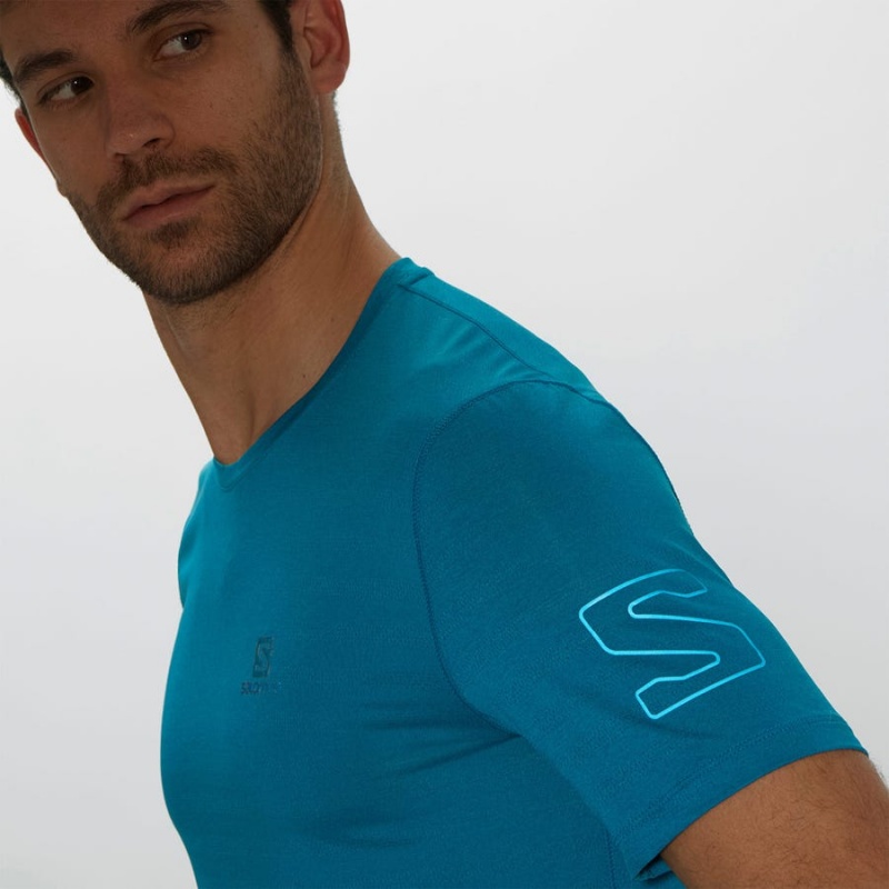 Camiseta Salomon OUTLINE Hombre Azules | EC2375ILH