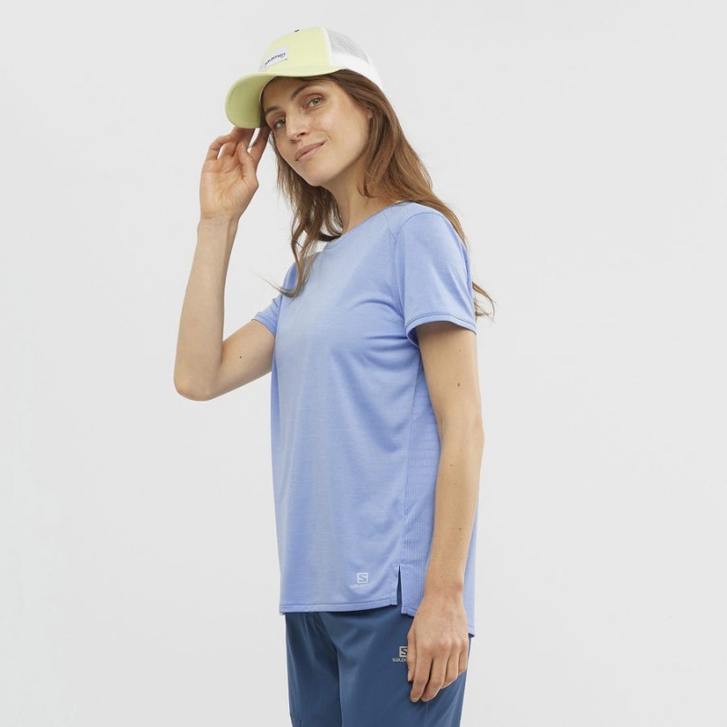 Camiseta Salomon OUTLINE SUMMER Mujer Azules | EC3074TCE